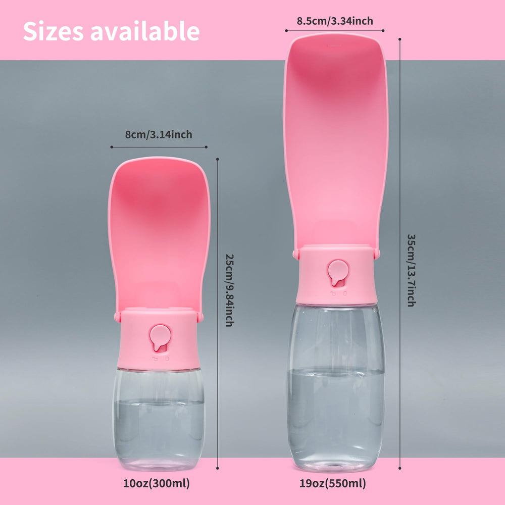 VEPOUYU dog water bottle trough focus for easy drinking on the go.