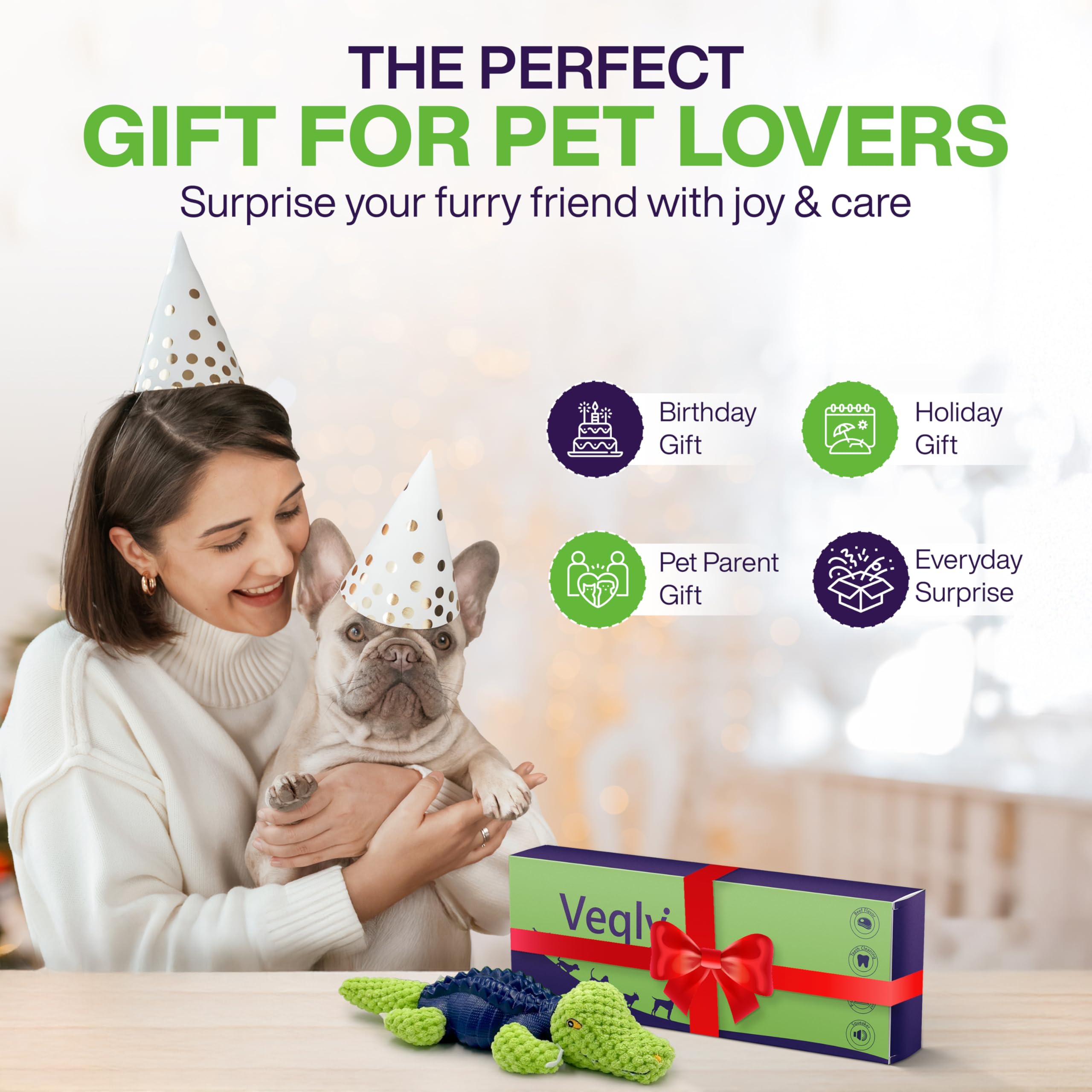 Veqly puzzle toy for small-breed dogs encouraging problem-solving play.