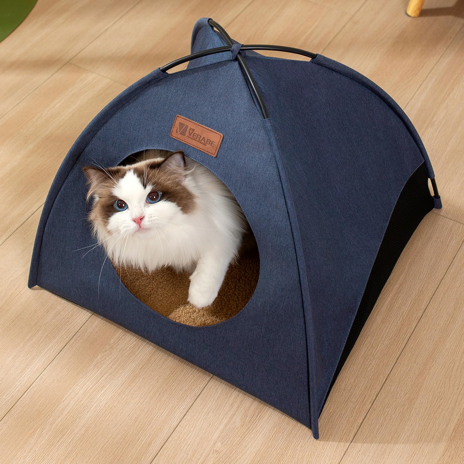 VERABE blue medium cat tent provides versatile shelter for pets and home corners.