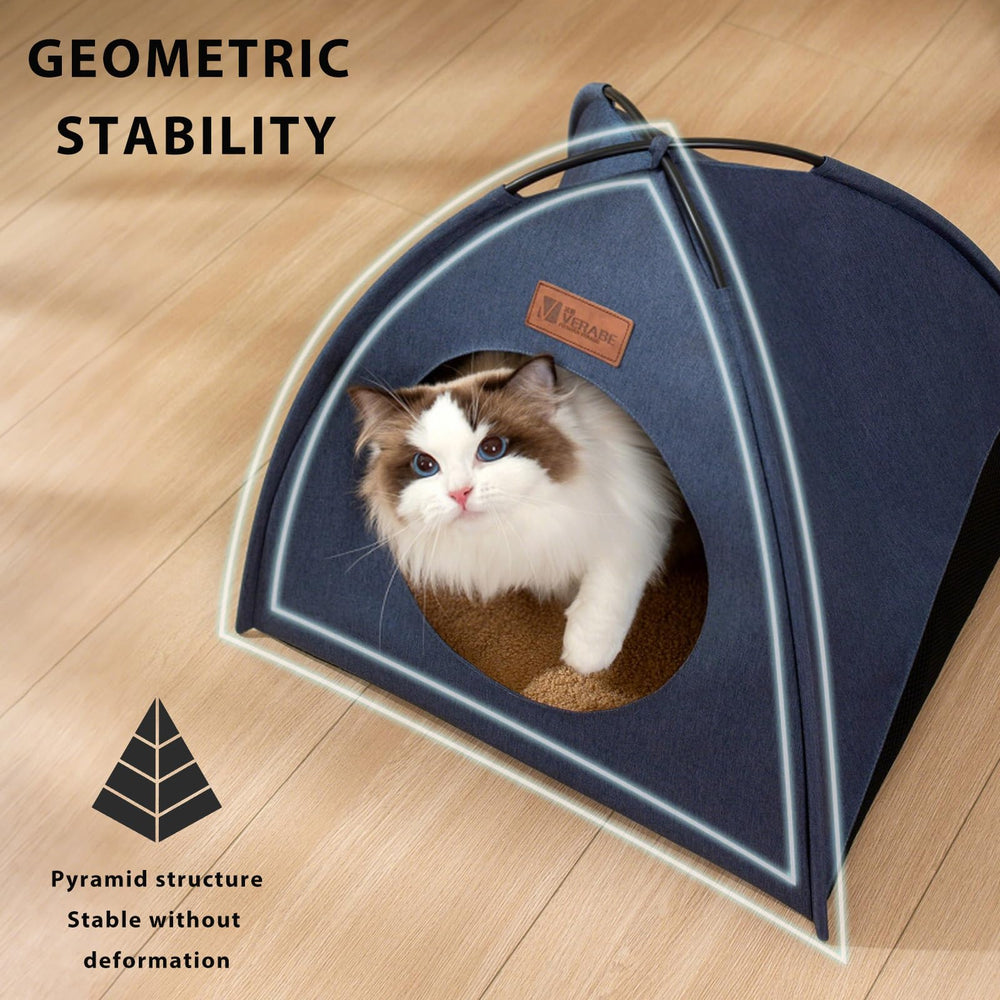 VERABE All-Season Cat Tent uses expedition-grade waterproof canvas for weather.