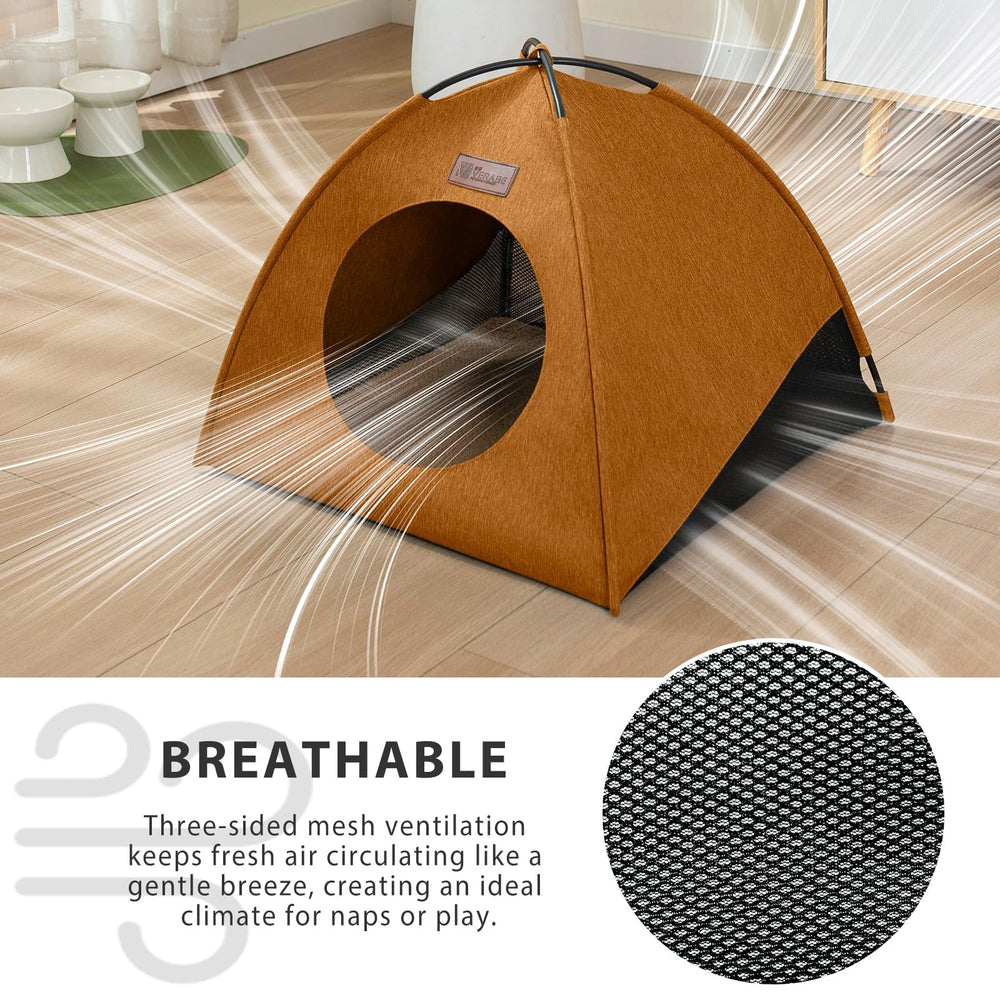 VERABE refugio para gatos con cojín doble cara desmontable para verano e invierno.