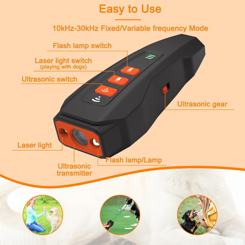 Verbeeck bark deterrent with LED safety lights enhances visibility during night walks