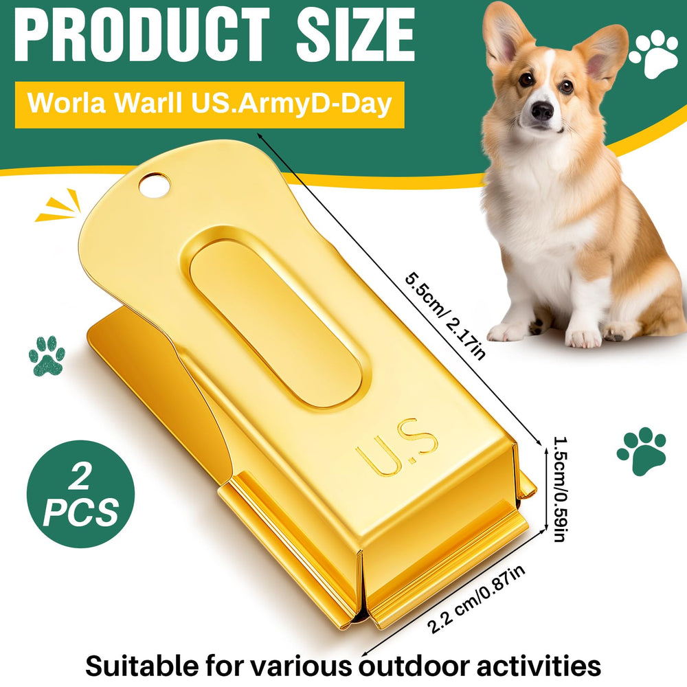 VercanMonth brass dog clicker closeup highlights durable metal construction for daily use.