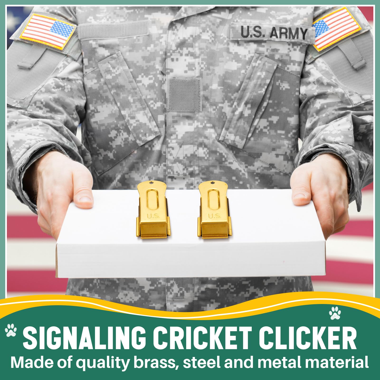 VercanMonth signaling cricket clicker in gold enhances training communication.