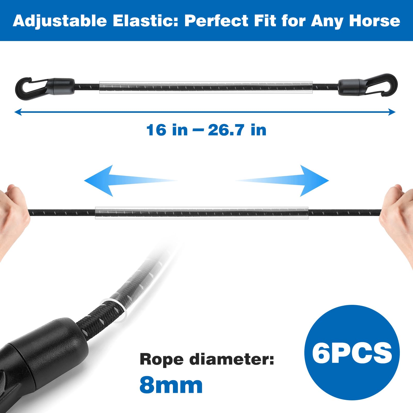 Verdanzia elastic-core leg strap offers flexible fit for different horse sizes
