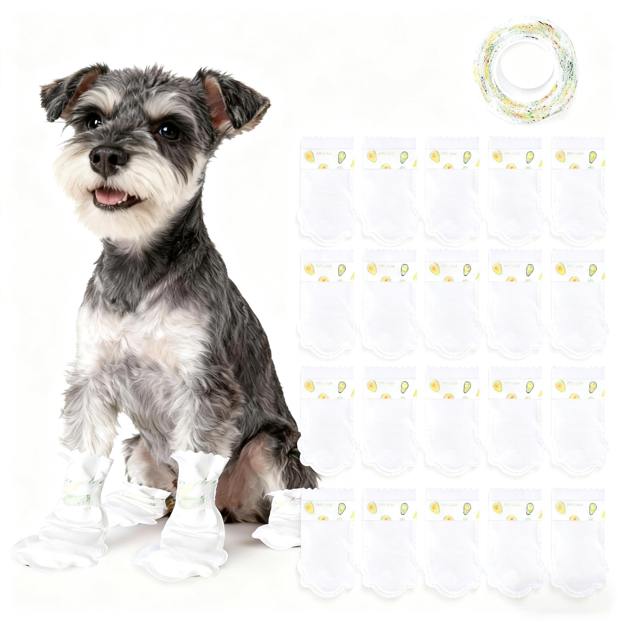 VerdiaYQHT disposable dog booties packaging for quick paw protection during outings.