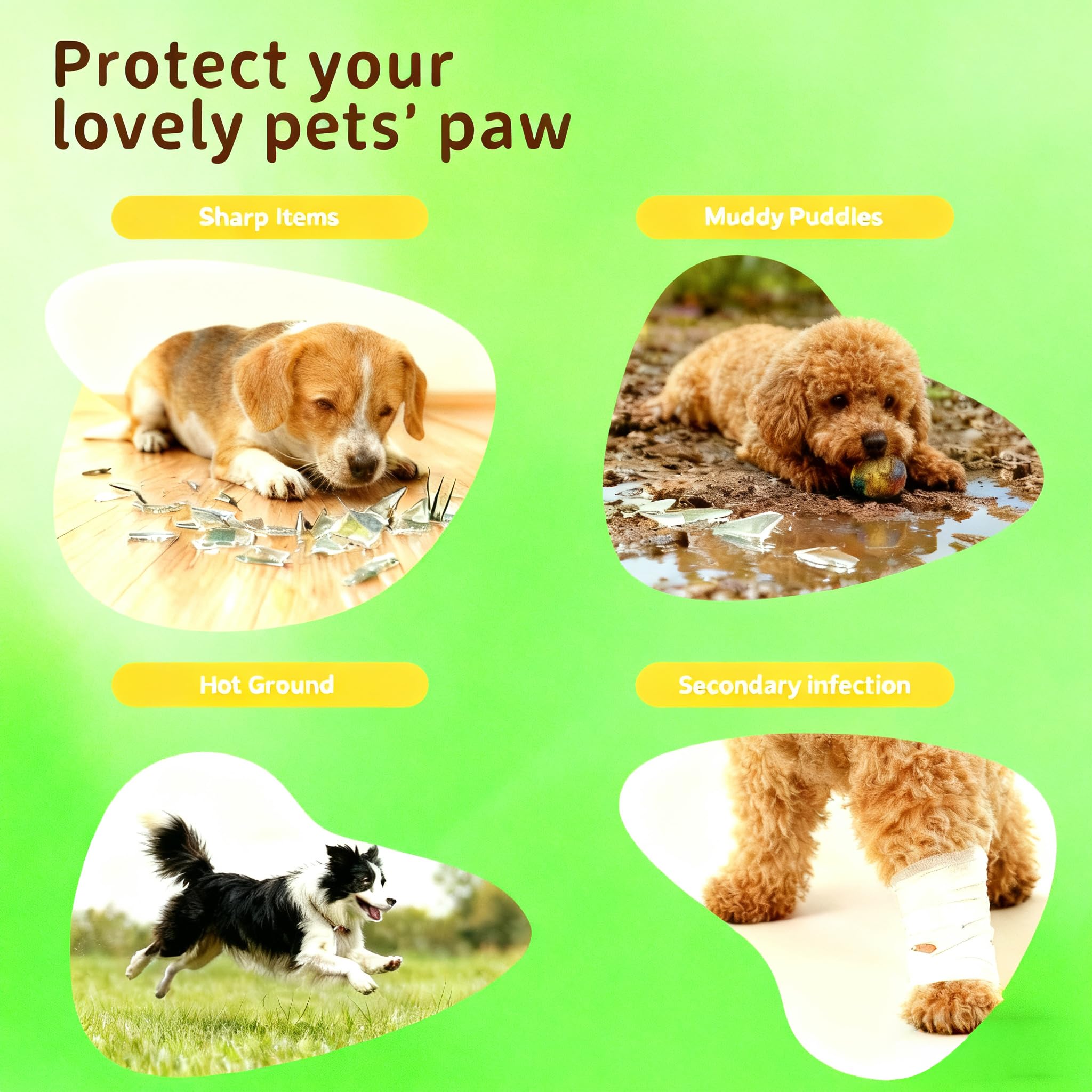 VerdiaYQHT waterproof booties keep paws dry after a walk and help stay clean.