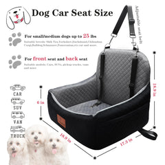 VERGODPRO dog car seat with anti-slip paw-print bottom prevents shifting during drives.