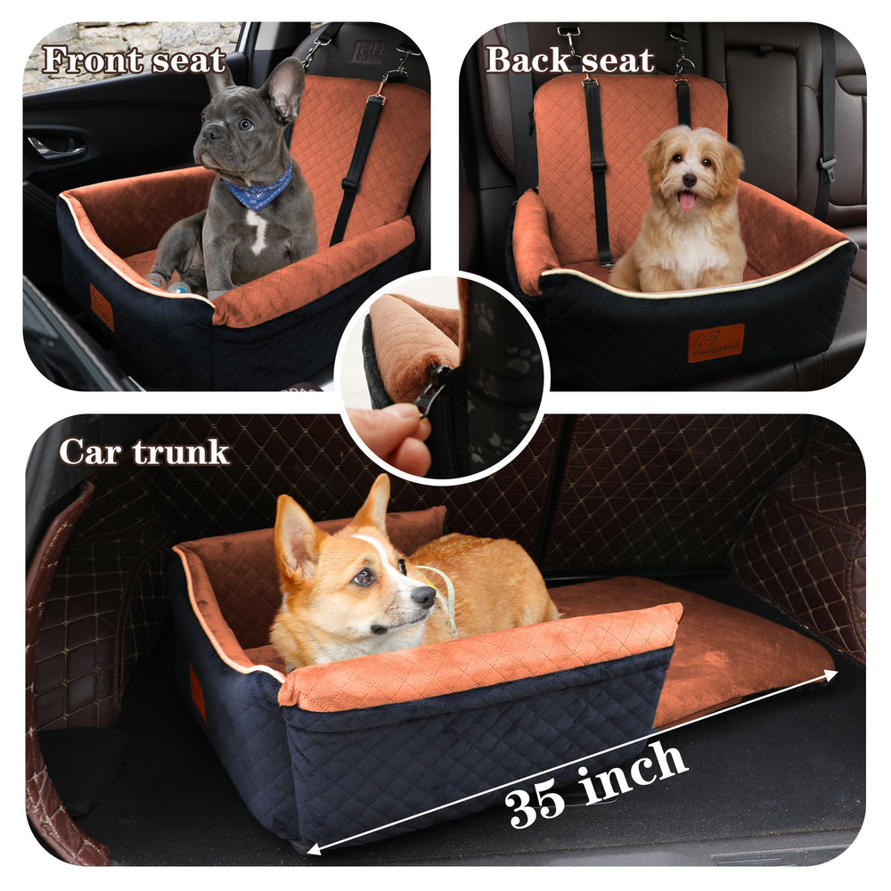 VERGODPRO memory foam dog bed highlights plush comfort and backrest support.