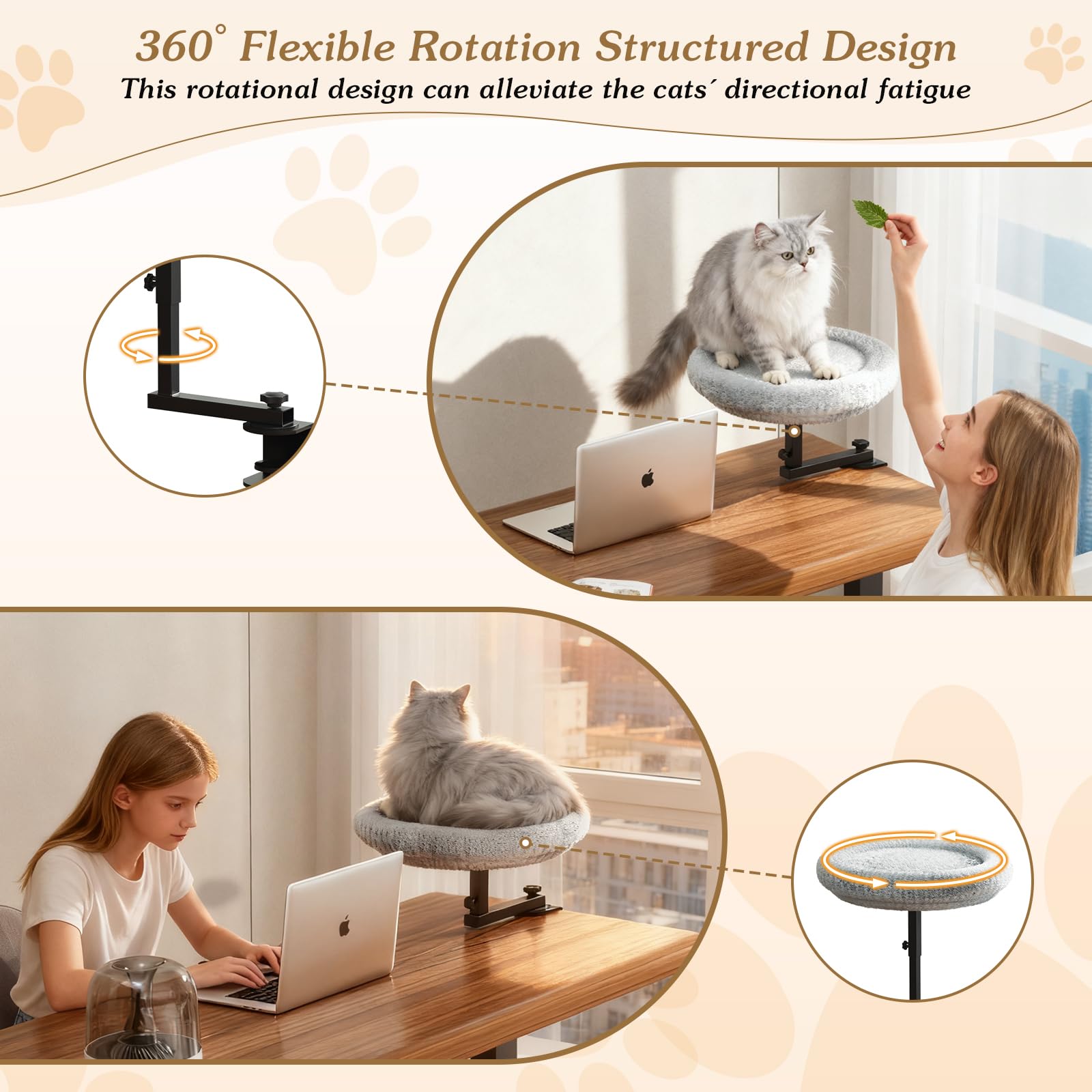 VERIFOST cat bed elevated-perch keeps cat at eye level during work