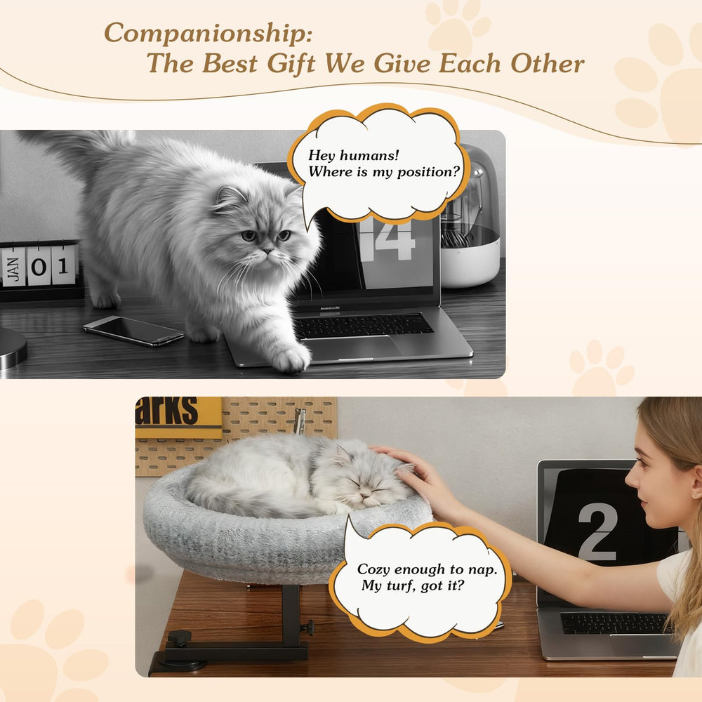 VERIFOST cat bed height-adjustable demonstrates flexible desk positioning for your cat