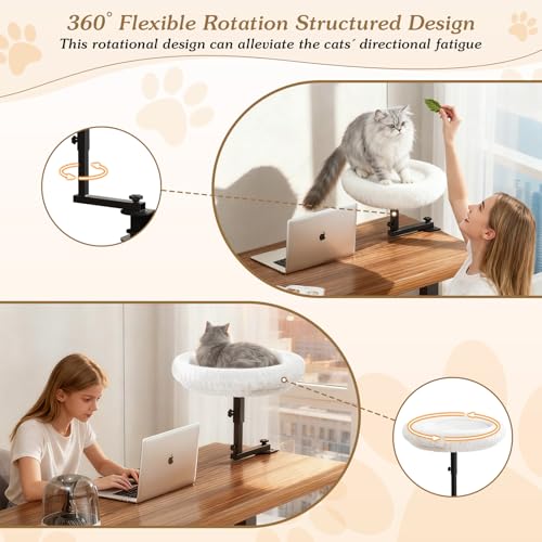 VERIFOST cat desk bed plush cushion closeup highlighting cloud-like comfort