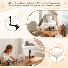 VERIFOST cat desk bed plush cushion closeup highlighting cloud-like comfort