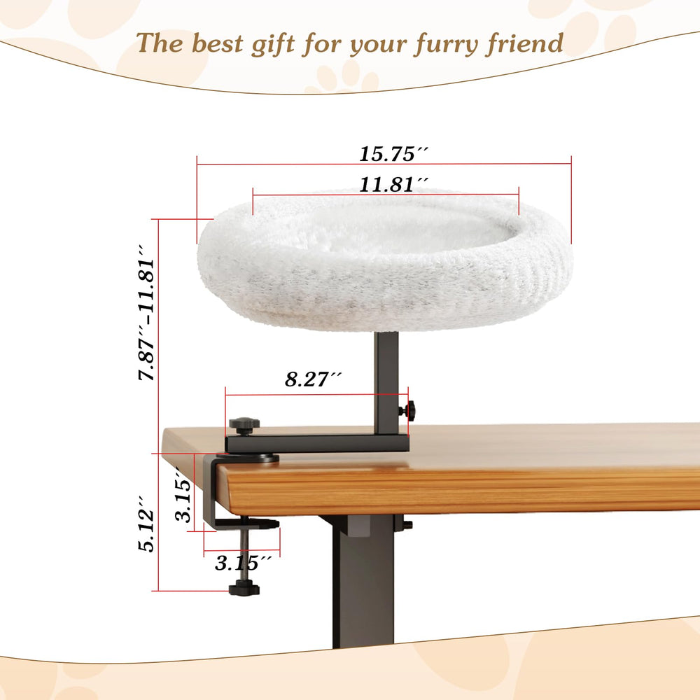 VERIFOST elevated perch keeps cat at eye level for cuddles