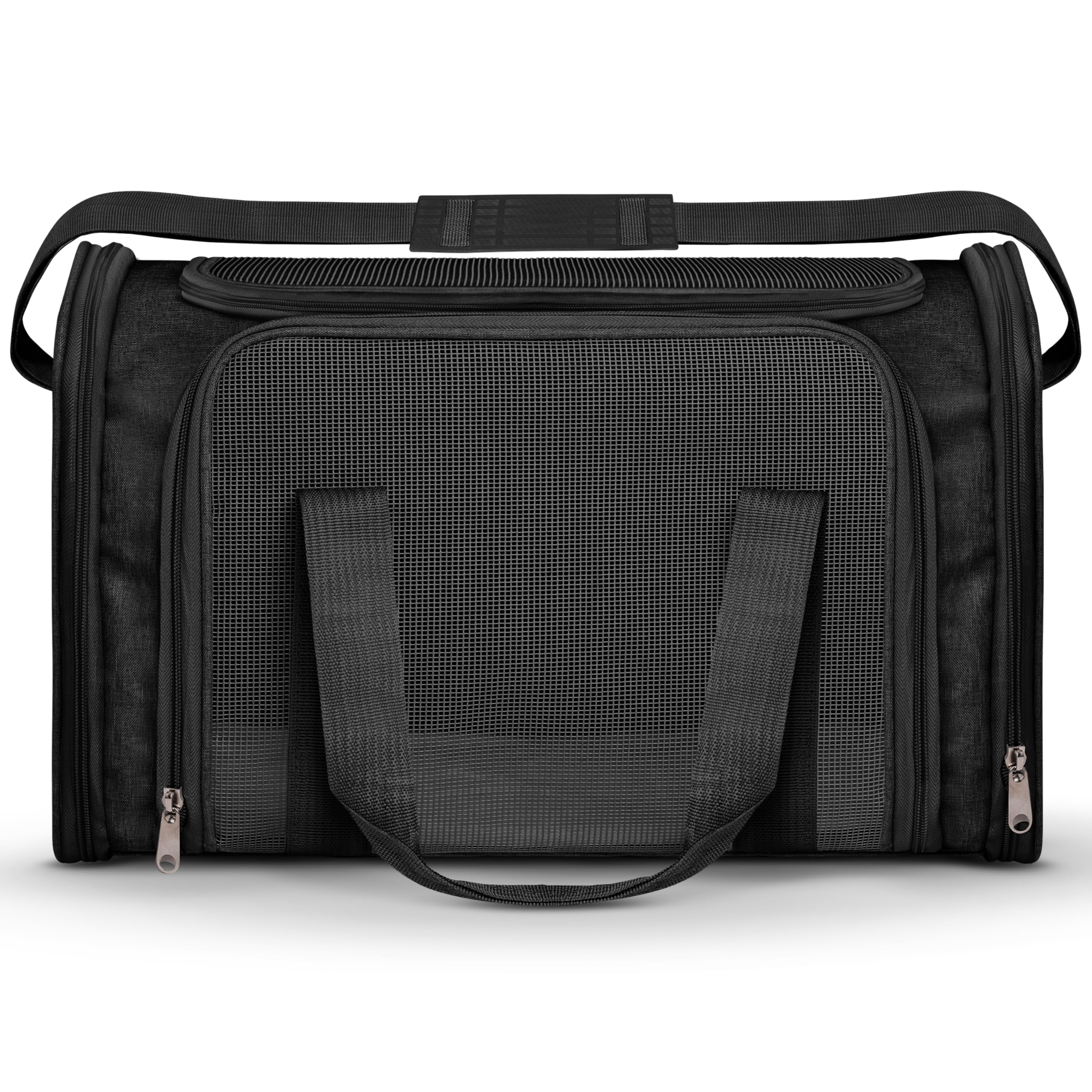 Vertical-Pro airline-approved pet carrier with foldable mat for easy packing.