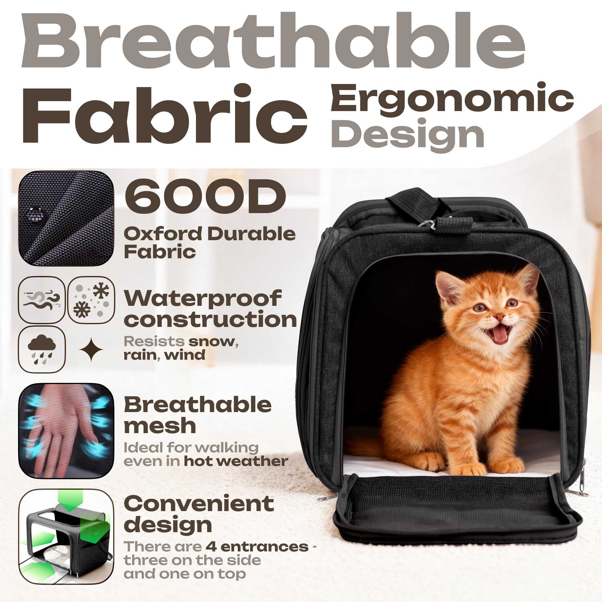 Vertical-Pro durable soft carrier in black for everyday use.