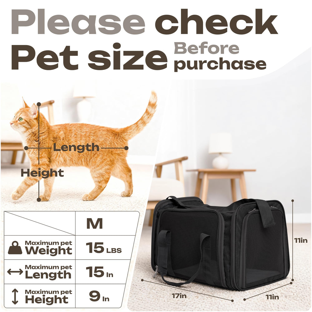 Vertical-Pro pet carrier showing breathable mesh windows for airflow.