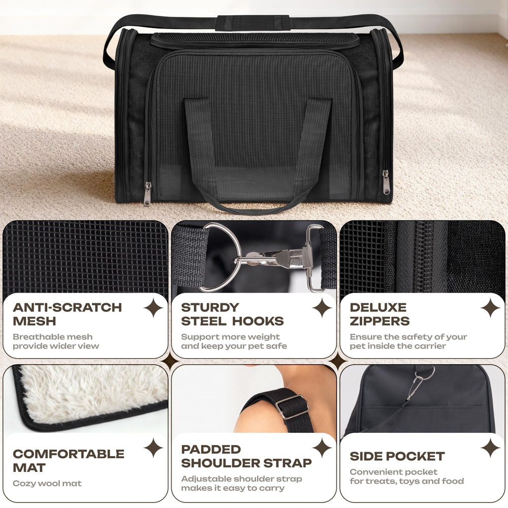 Vertical-Pro soft-mat interior adds coziness for pets during transport.