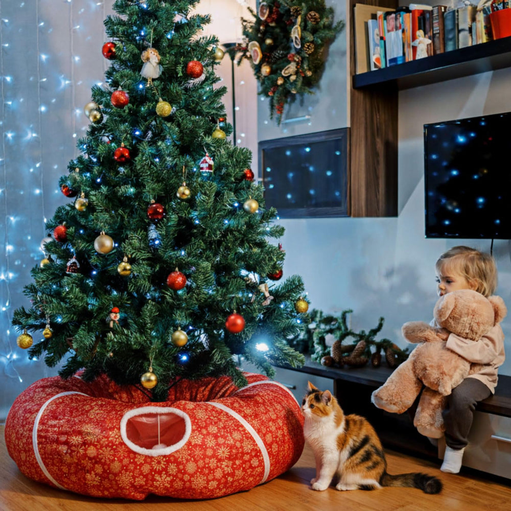 Vertintong ball mat and hanging ball keep cats engaged for hours.