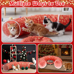 Vertintong donut-style circular tunnel provides roomy hideaway for cats.