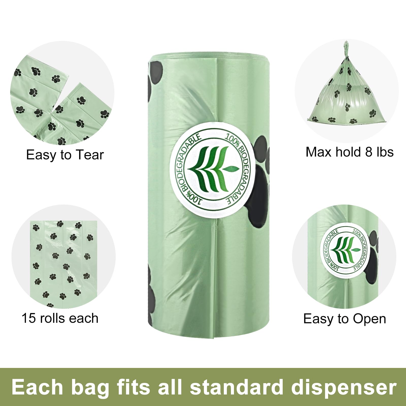 Verwohnt eco-friendly trash bags made with corn starch blend for reduced environmental impact.