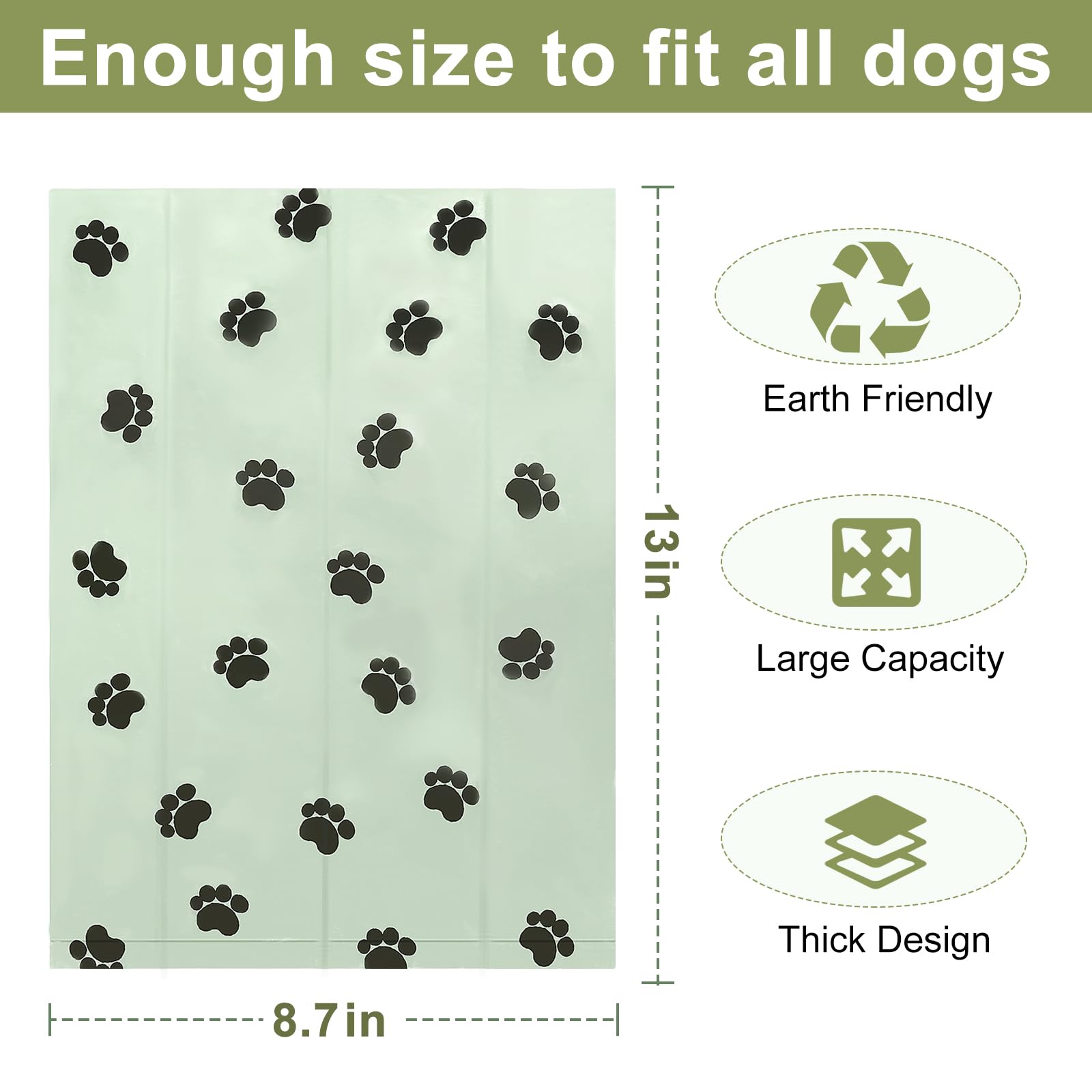 Verwohnt scented dog poop bags, pack includes 4 rolls, convenient for outdoor cleanup.