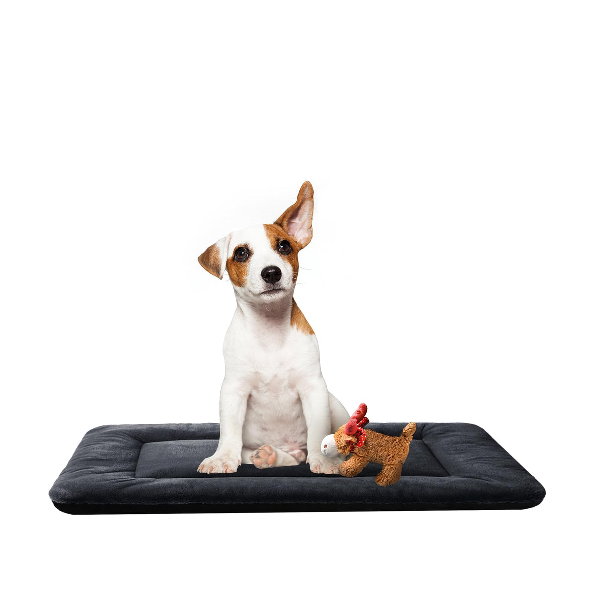 VERZEY dog bed 30inch crate pad top view provides cozy crate comfort for medium dogs.