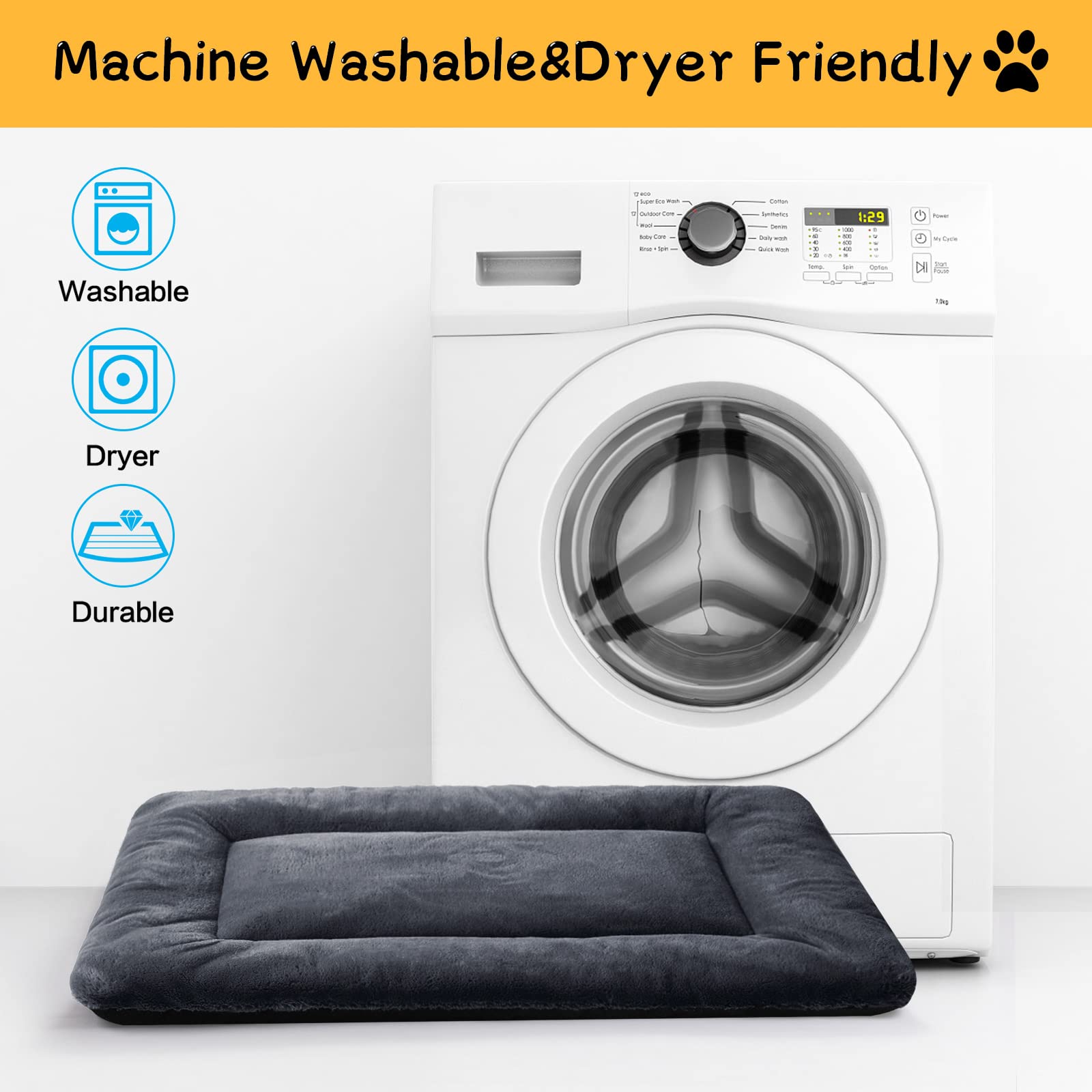 VERZEY dog bed multi-use crate or home mat fits indoor or outdoor spaces.