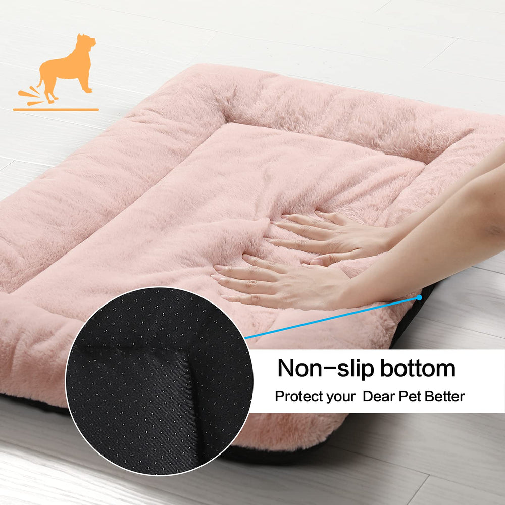 VERZEY pink dog bed used indoors for all-season comfort.