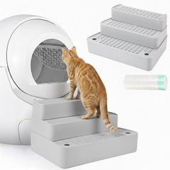 Vesici adjustable 3-step cat ramp provides easy access to litter boxes for kittens
