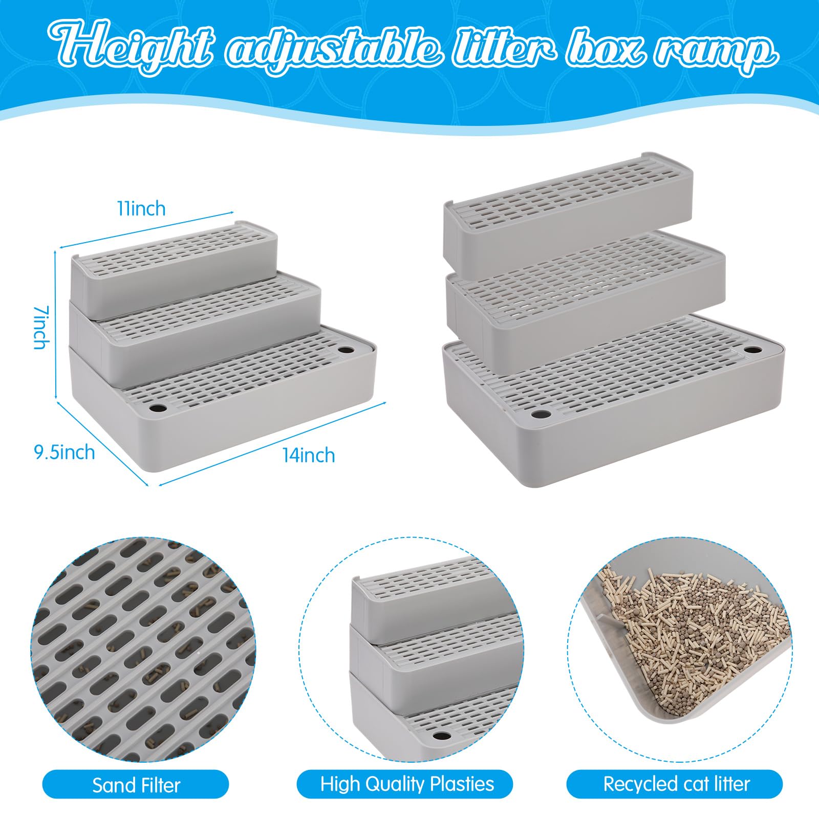 Vesici cat ramp anti-slip surface helps prevent slips on slick floors