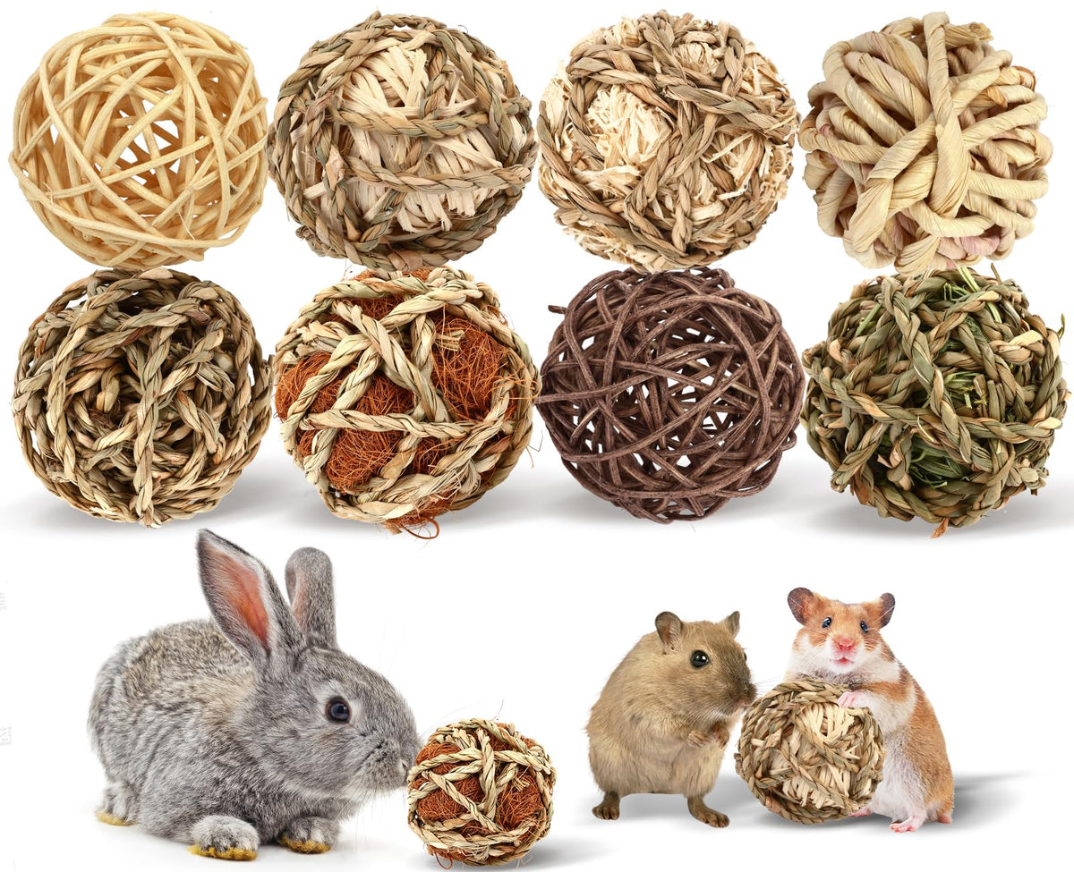 VESPRO Bunny Chew Grass Balls rolling textures encourage play and natural tooth wear.