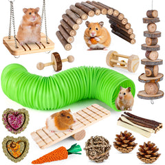 VESPRO Juguetes-hamster-conjunto: fomenta juego activo y exploración segura para tu hámster.