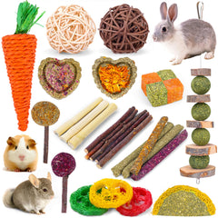 VESPRO rabbit-toy-heart-grass-cakes offer dental enrichment and tasty nibble play