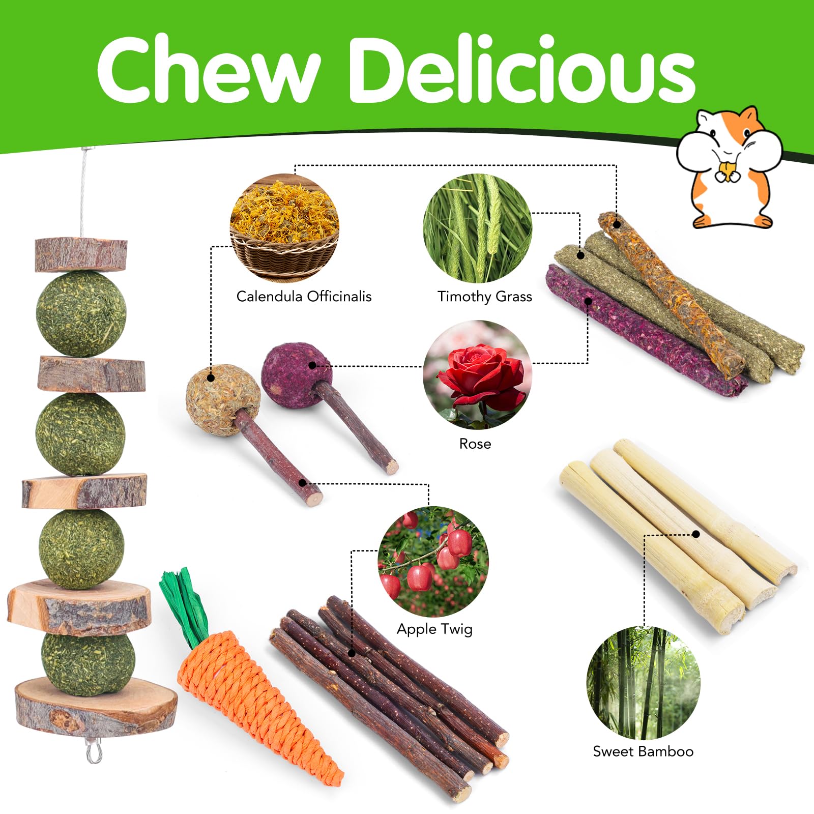 VESPRO rabbit-toy-rose-lollipop provides varied flavors for engaging chewing sessions