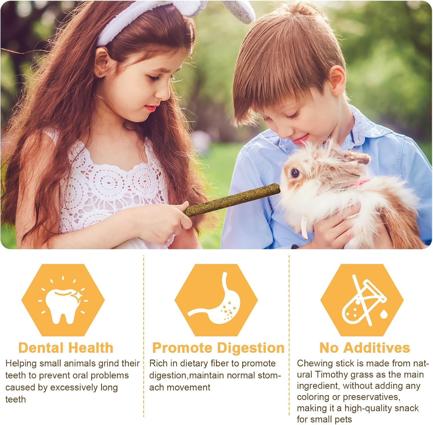 VESPRO rose hay sticks with bright color enrichment for small pets