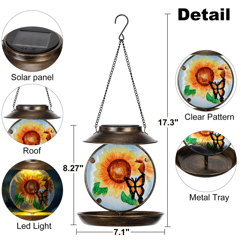 VESTCDF outdoor solar feeder doubles as durable garden decor