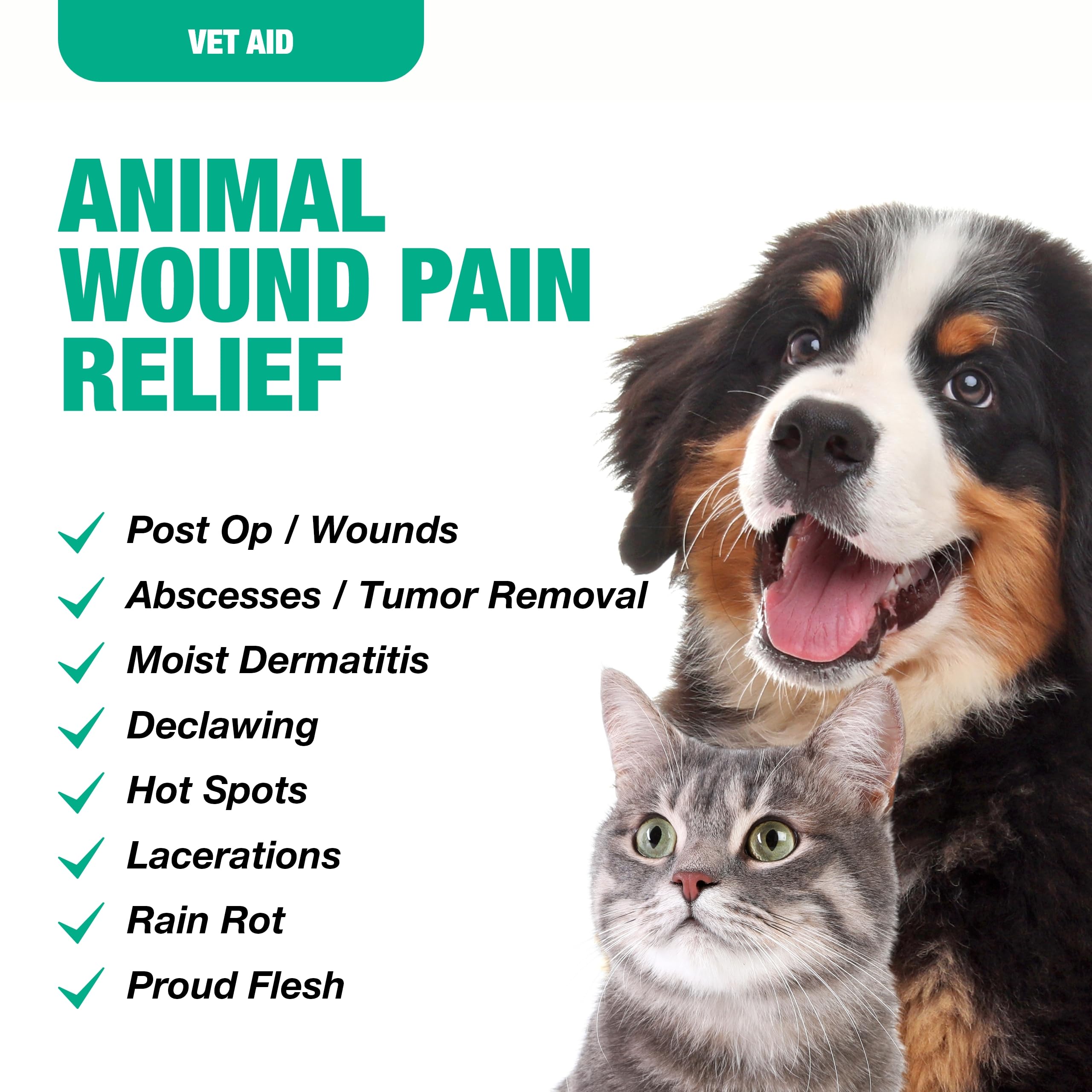 Vet Aid wound care spray being applied for easy topical care.