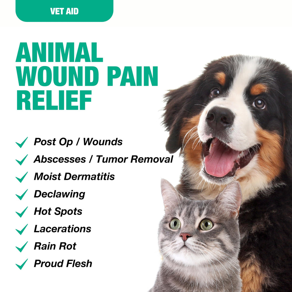 Vet Aid wound care spray being applied for easy topical care.