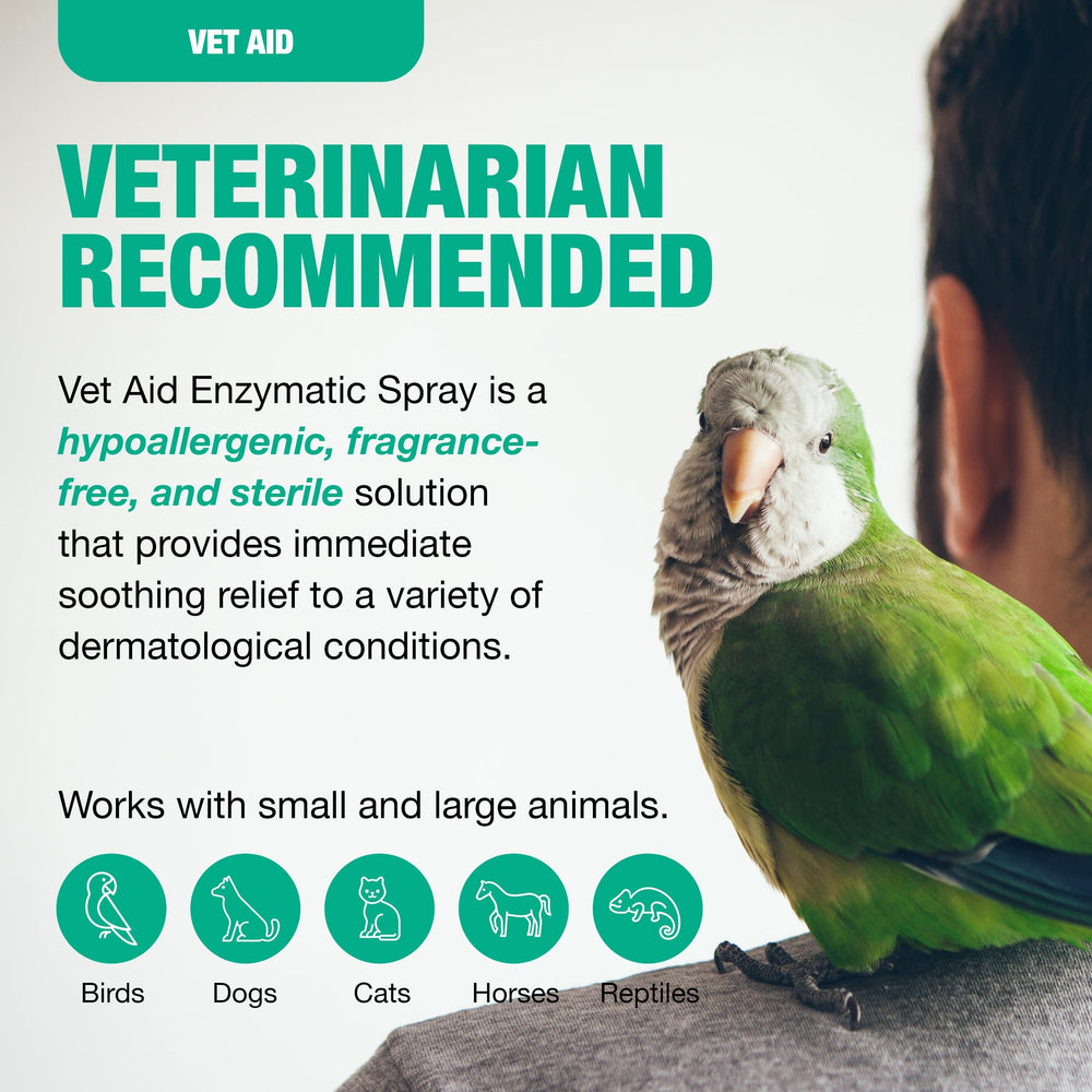 Vet Aid cat dermatitis care spray on irritated skin.