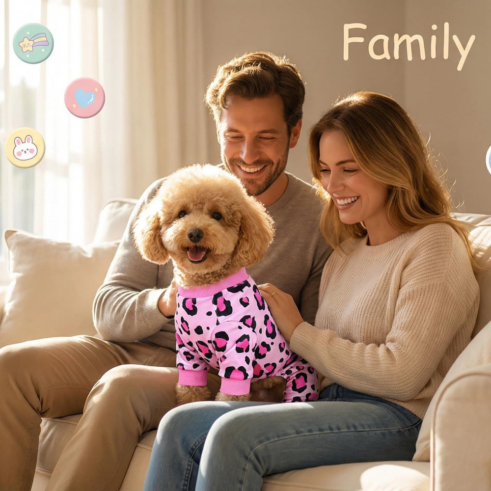 Vet-Approved calming dog pajamas pink small belly-cut design enables easy potty breaks.