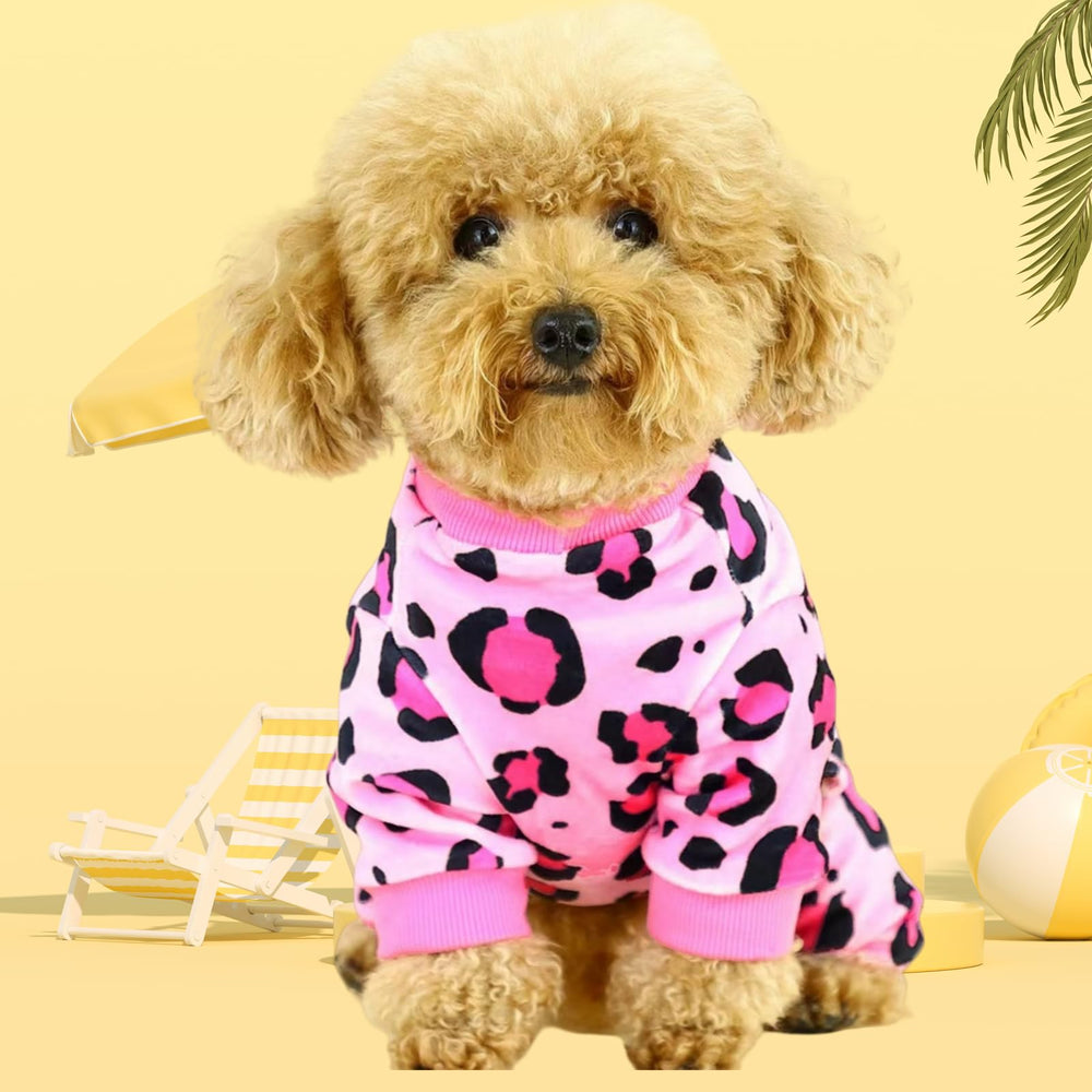 Vet-Approved calming dog pajamas pink small packaging displays lightweight, travel-friendly design.