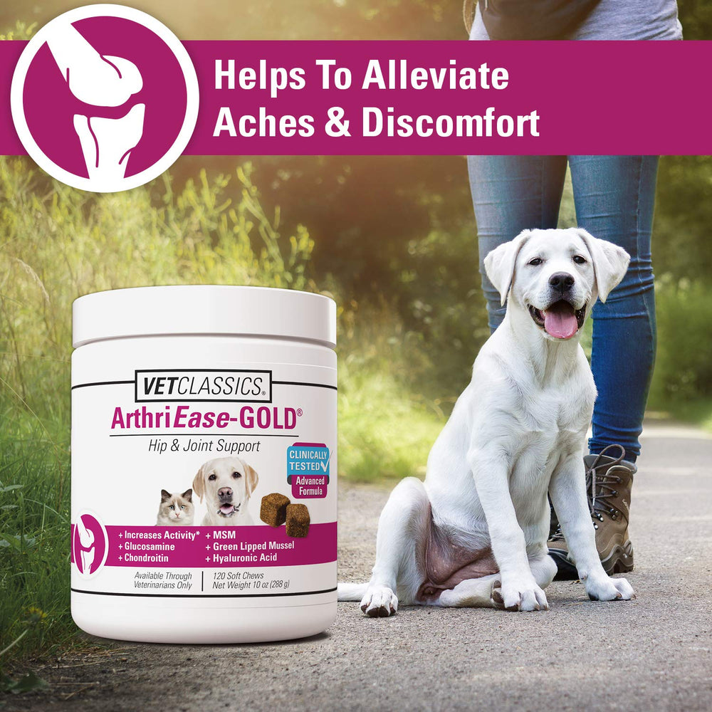 Vet Classics ArthriEASE-Gold green-lipped mussel image emphasizes antioxidant-rich support