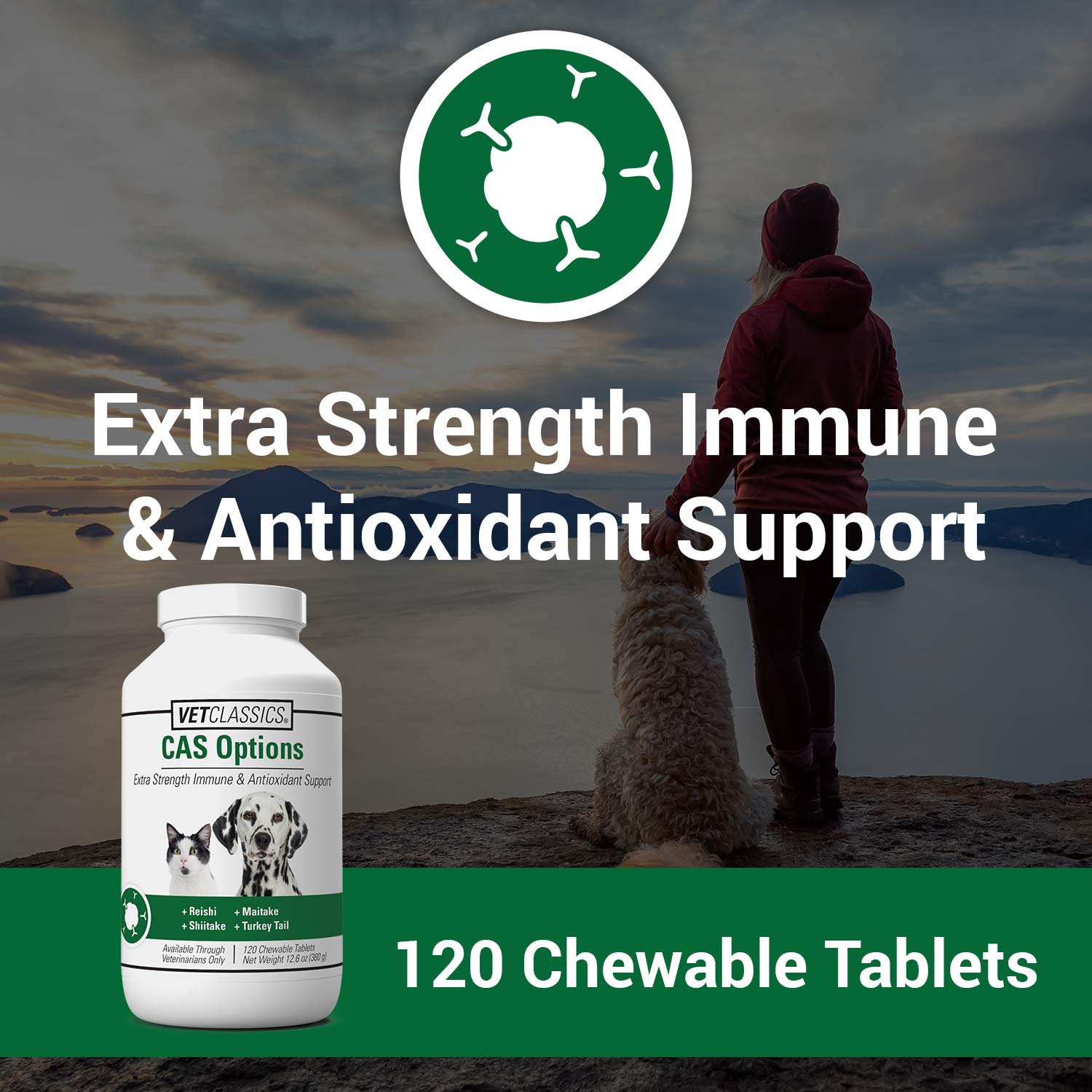 Vet Classics CAS Options immune chewable tablets for daily pet support
