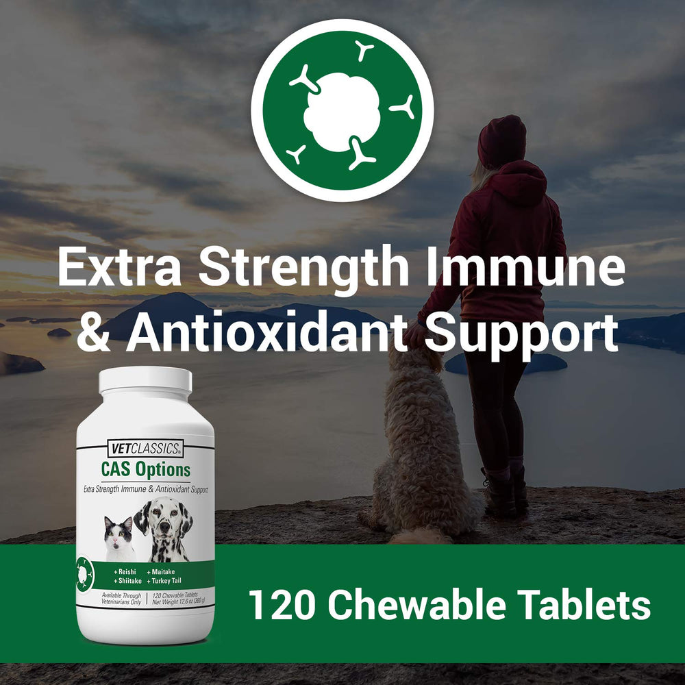 Vet Classics CAS Options immune chewable tablets for daily pet support