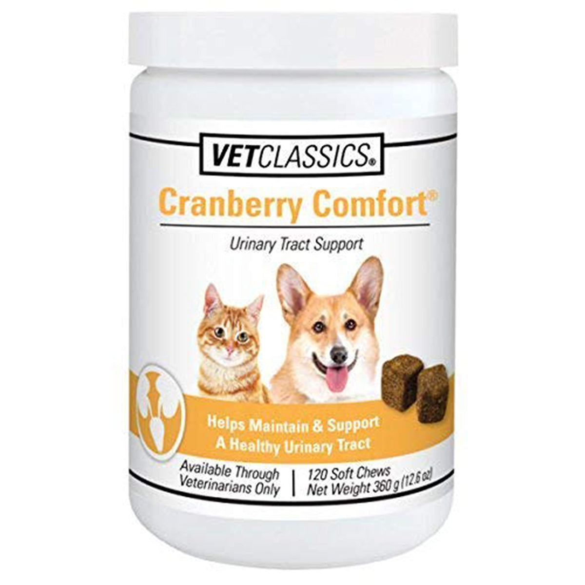 Vet Classics Cranberry Comfort bottle—potential bladder support for dogs and cats.