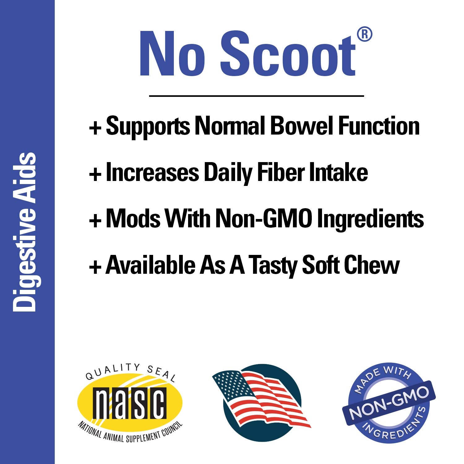 Vet Classics No Scoot fiber blend supports daily fiber intake for dogs.