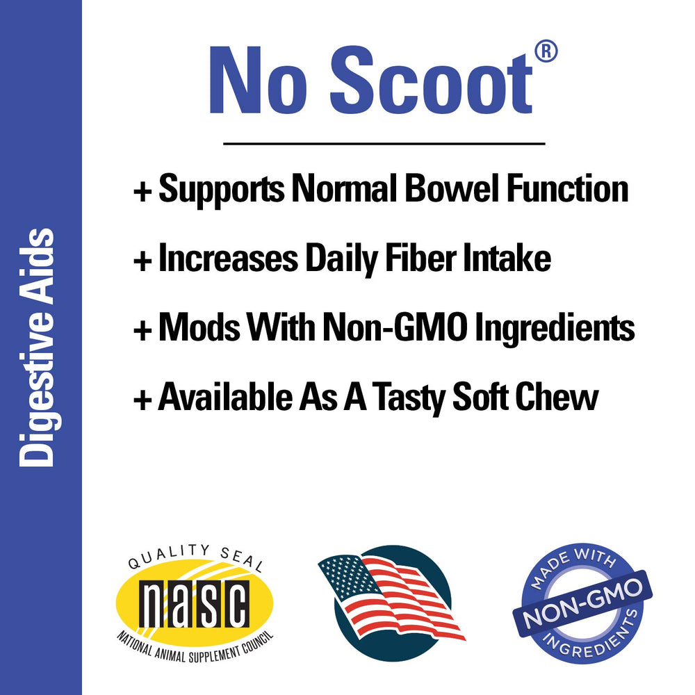 Vet Classics No Scoot fiber blend supports daily fiber intake for dogs.