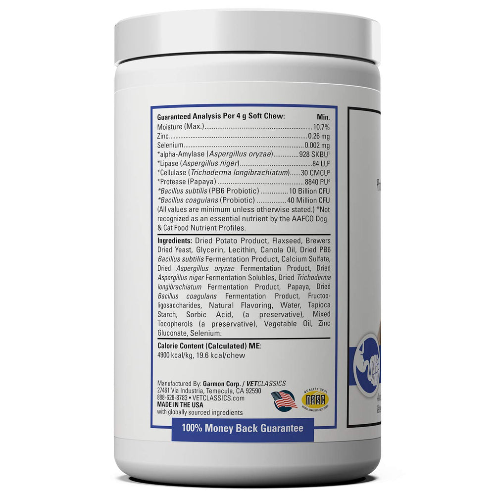 Vet Classics Protegrity cat probiotics soft chews supporting GI health during stress.