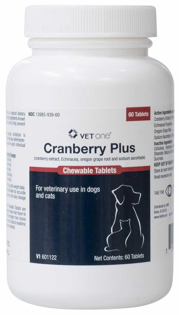 Vet One Cranberry Plus chews support urinary tract health in dogs and cats and help prevent infections.